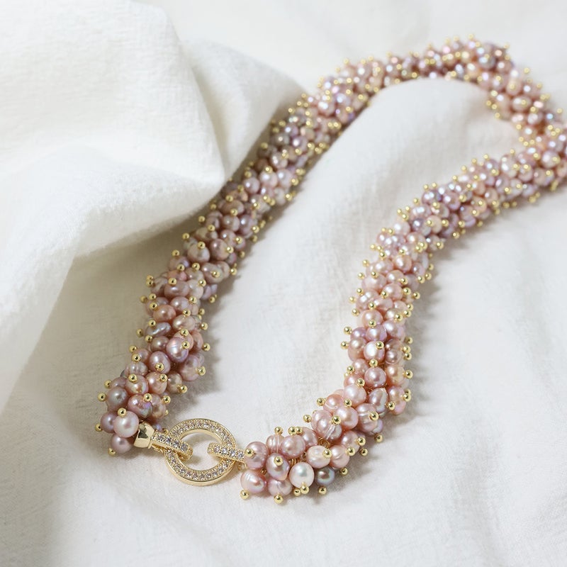 Natural Freshwater Pearl Caterpillar Necklace Niche Simple Necklace High-End Handmade Fashion Commuter Women - Image 2